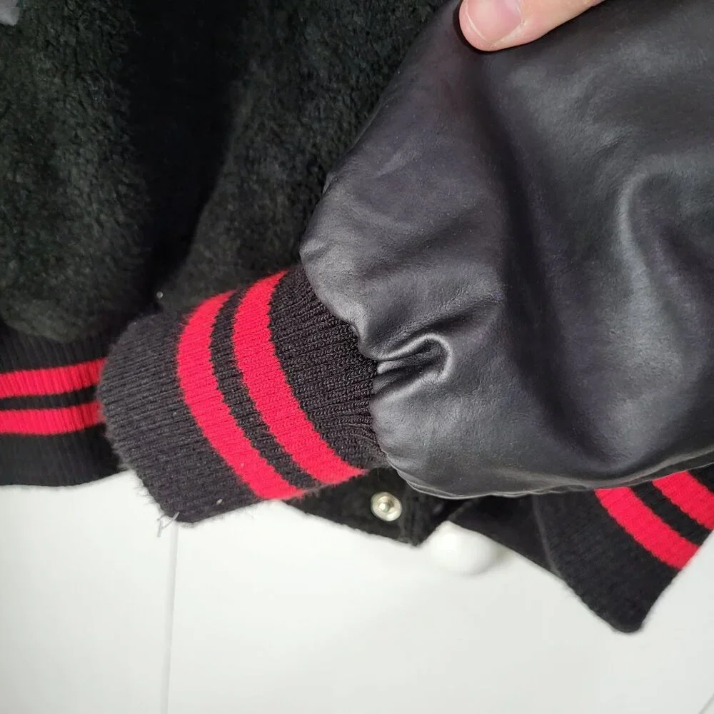 VTG Disney Wide World of Sports Bomber Varsity Jacket SZ M y2k Black - Picture 5 of 11